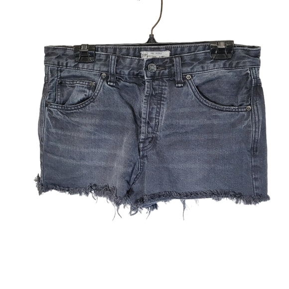 Free People Rock Black Denim Uptown Shorts - Picture 2 of 7